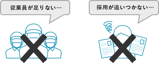 従業員が足りない…　採用が追いつかない…