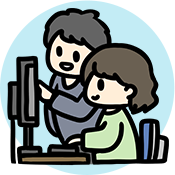 パソコンを触る人